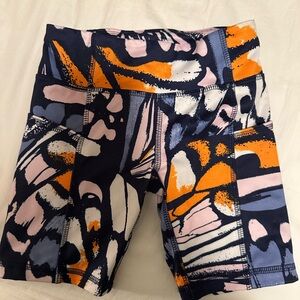 Athletic Works Kids Abstract Pattern Shorts - Orange, Pink, Blue